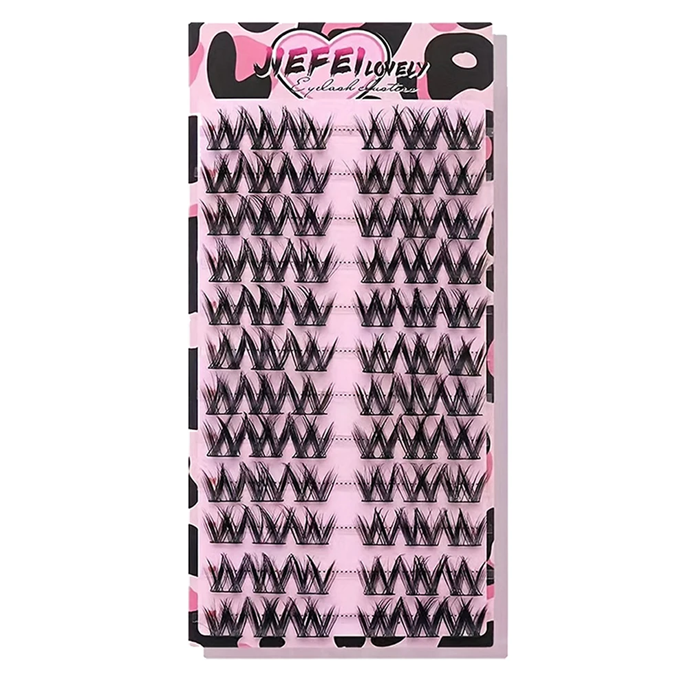 12 rijen gemengde race valse wimpers met dik, gesegmenteerd ontwerp, internetberoemd, dezelfde stijl, natuurlijke simulatie