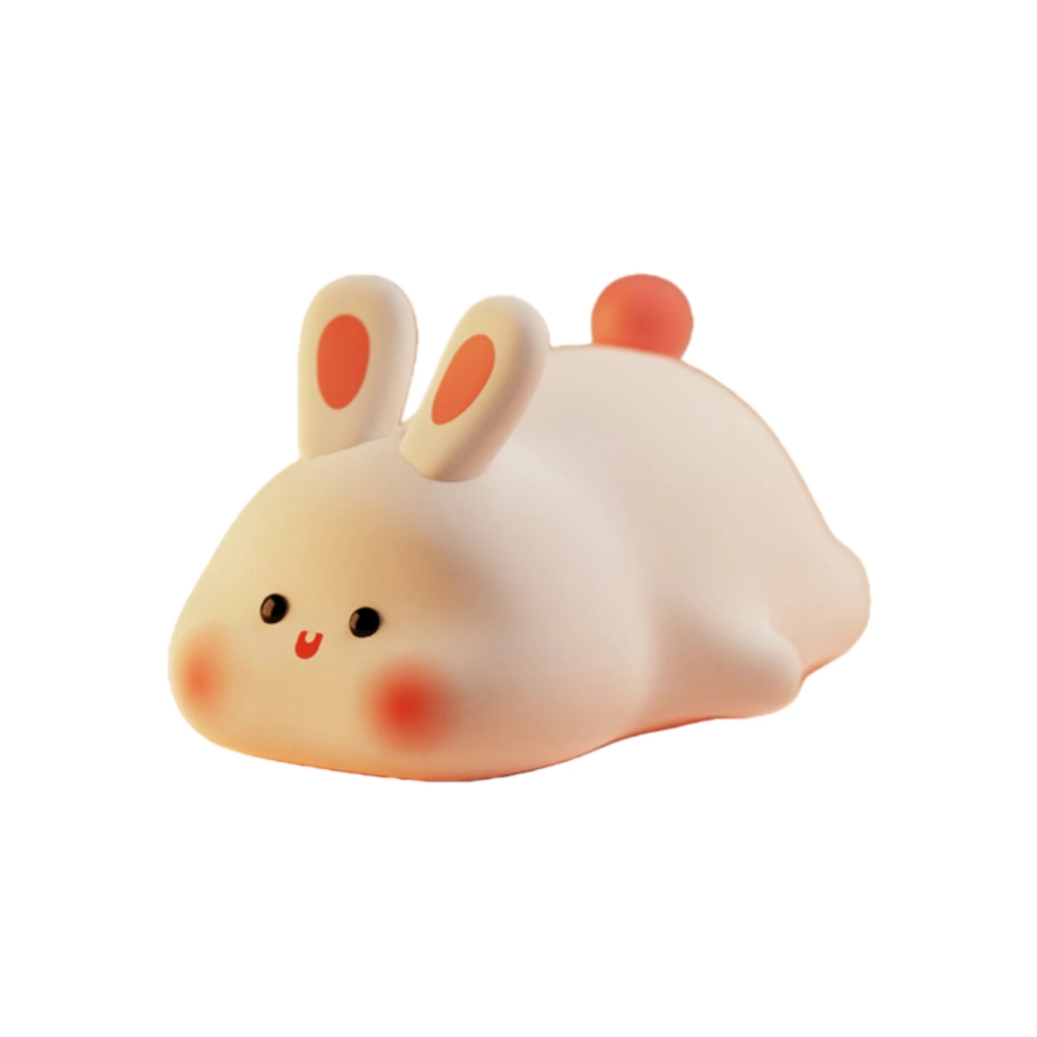 Cute Bunny Shaped Silicone Night Light, Touch Control USB Rechargeable Color Changing LED Lamp, Soft Glow Rabbit Nightlight, Coz