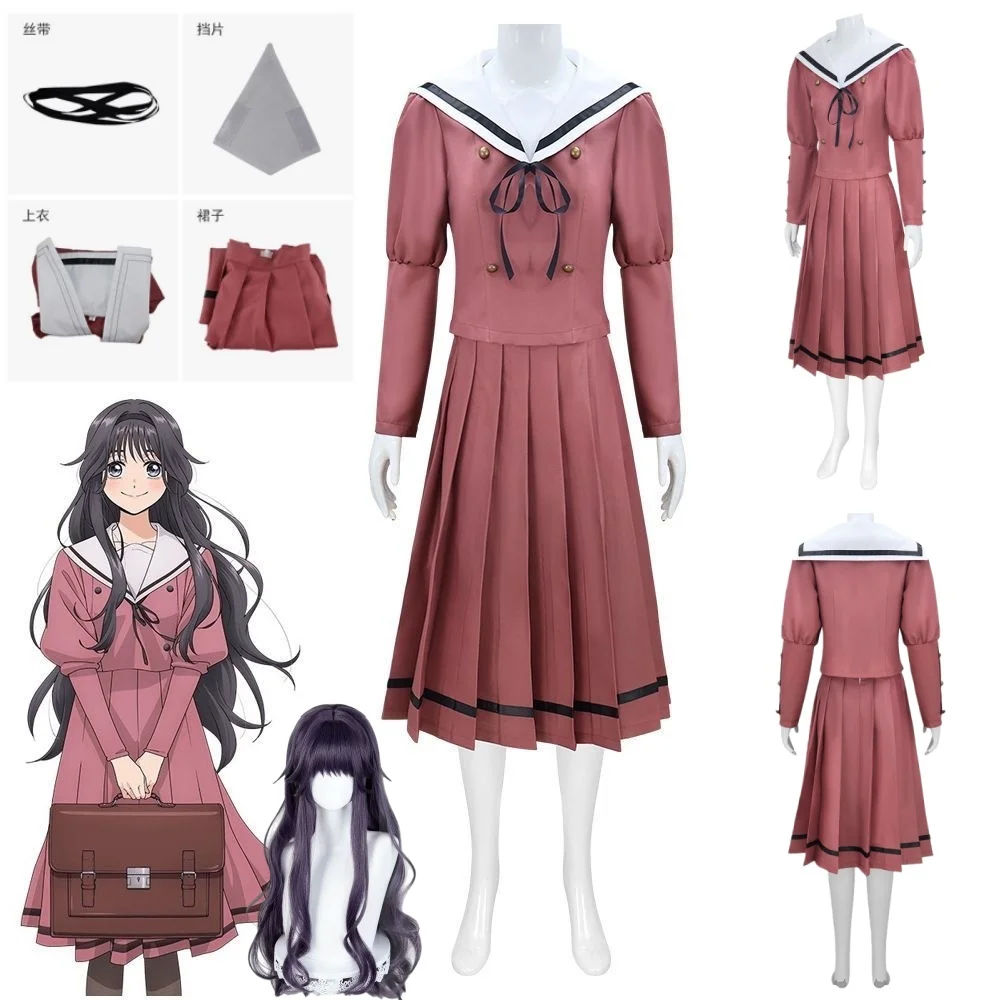 Disfraz de Cosplay de Waguri Kaoruko del Anime The Fragrant Flower Blooms with Dignity, Uniforme Escolar, Peluca, Uniforme de Marinera para Mujer, JK Su