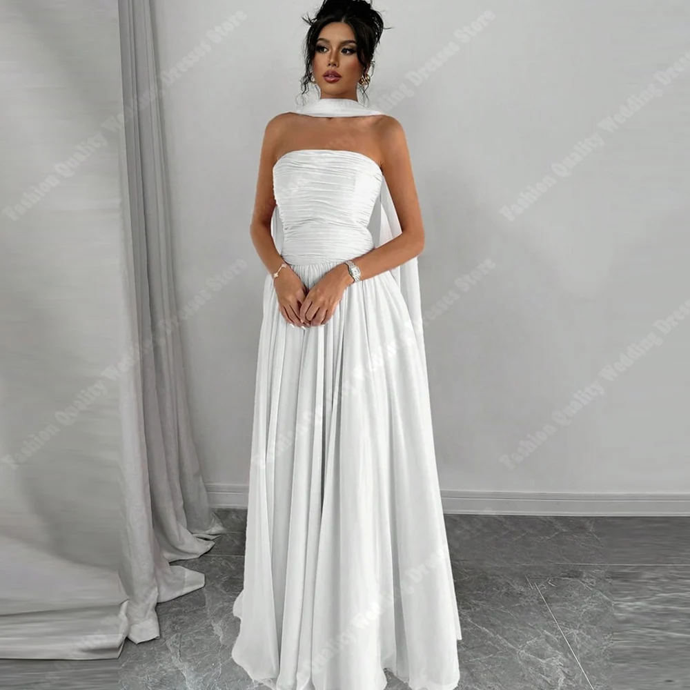 

Elegant A-Line Women Wedding Dresses Romantic Satin Bridal Gowns Mopping Mopping Length Banquet Vestidos De Novias Customized