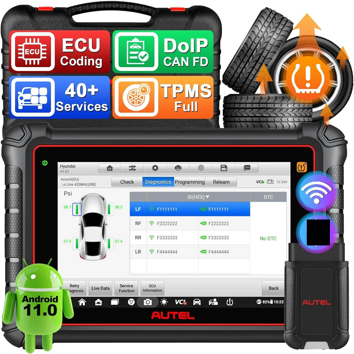 Autel MaxiPRO MP900TS, 2024 8in MP900-TS up of MaxiSYS MS906TS MP900-BT MK900-TS, Top TPMS as MS906 Pro-TS, Pro ECU Coding