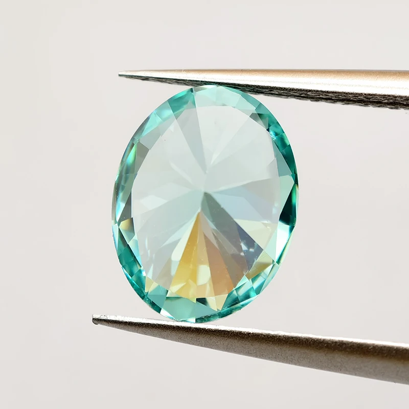 New Paraiba Blue/Paraiba Green Oval Cut Cubic Zirconia Stones Loose Gemstone for Jewelry Making