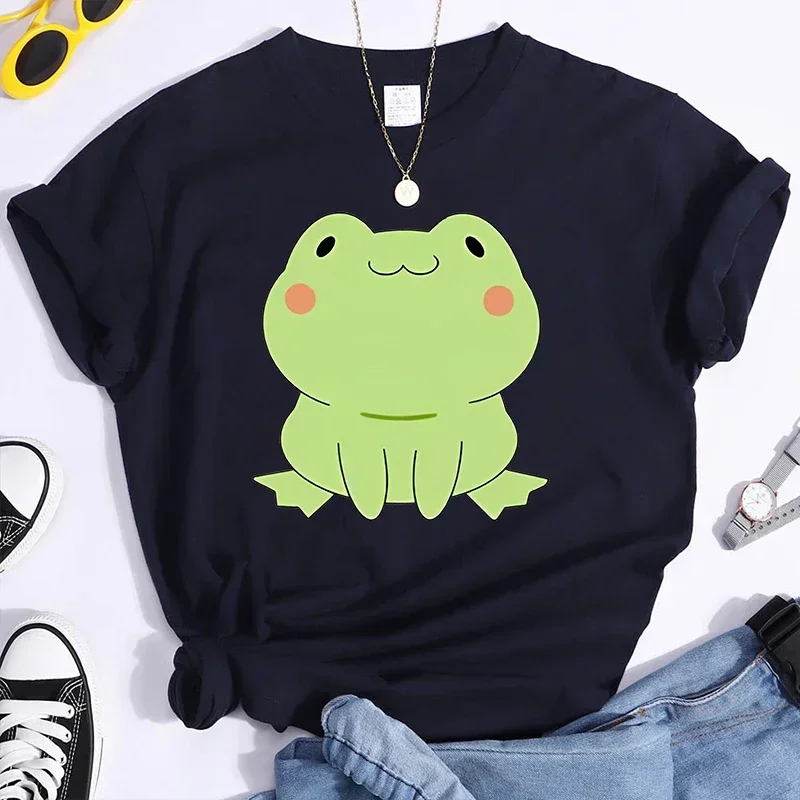 New Hot Cute Frog Print T-shirts Women Men Summer Casual T-shirts O Neck Short-sleeve T-shirts Fashion Shirts Tee