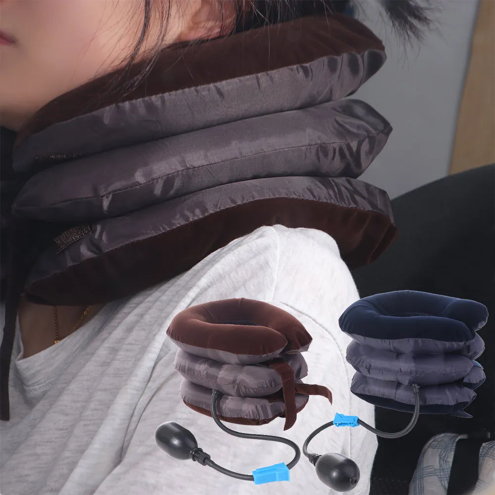 

3-layer Inflatable Air Neck Stretcher Breathable Comfortable Neck Traction Apparatus Device Prevent Cervical Forward Leaning