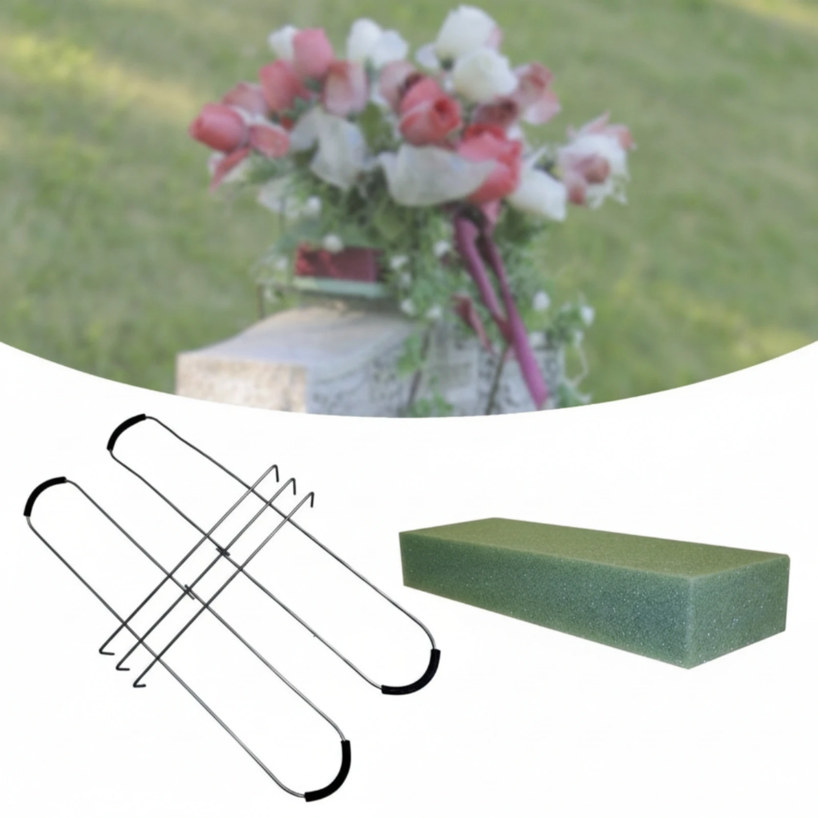 Floral Foam Saddle Easy to Install Cemetery Saddle Reliable Rectangular for Florists, Memorial Services