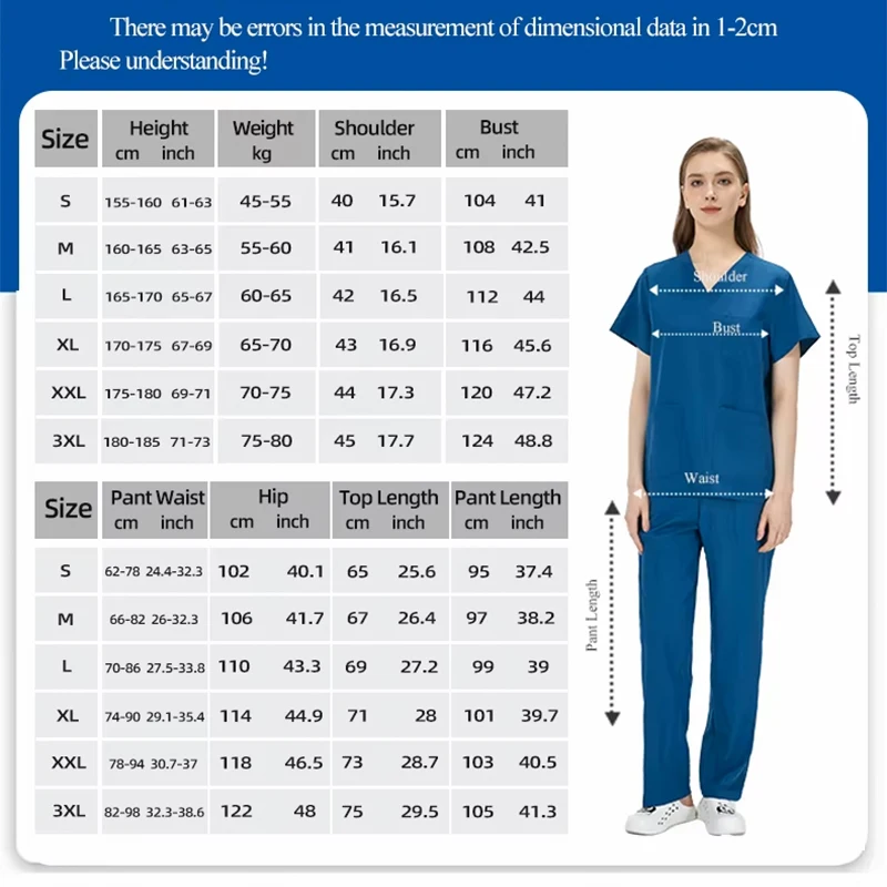 Comfort™ Doctor Scrub Sets Nurse Uniforms Hospital Work Clothes Pediatric Scrub Suit Clinic Surgery Set Medical Supplies S11