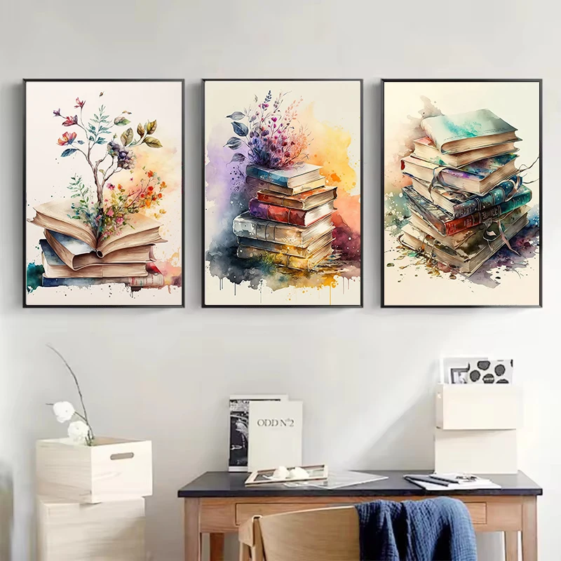 1pc frameless Watercolor Flower Poster Narcissus Rose Bouquet Canvas Painting Modern Abstraction Wall Art Picture for Living Roo