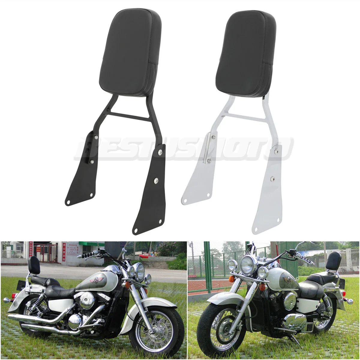 

Motorcycle Black / Chrome Passenger Backrest Sissy Bar For Kawasaki Vulcan 1500 VN1500 Classic 1986-2013