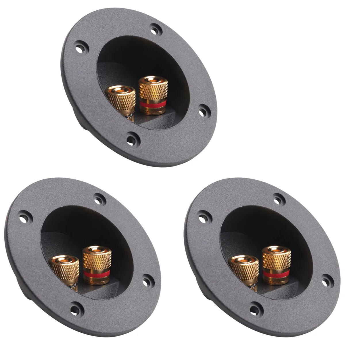 حار بيع 3 قطع DIY المنزل سيارة ستيريو 2-Way صندوق مكبر الصوت محطة ملزمة آخر جولة الربيع كأس موصلات مضخم الصوت المقابس (أسود)