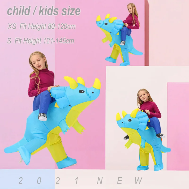 Kinderen Kind Tricot Opblaasbare Dinosaurus Kostuum Jongens Meisjes Anime Dinosaurus Feest Cosplay Kostuums Halloween Carnaval Geschenk