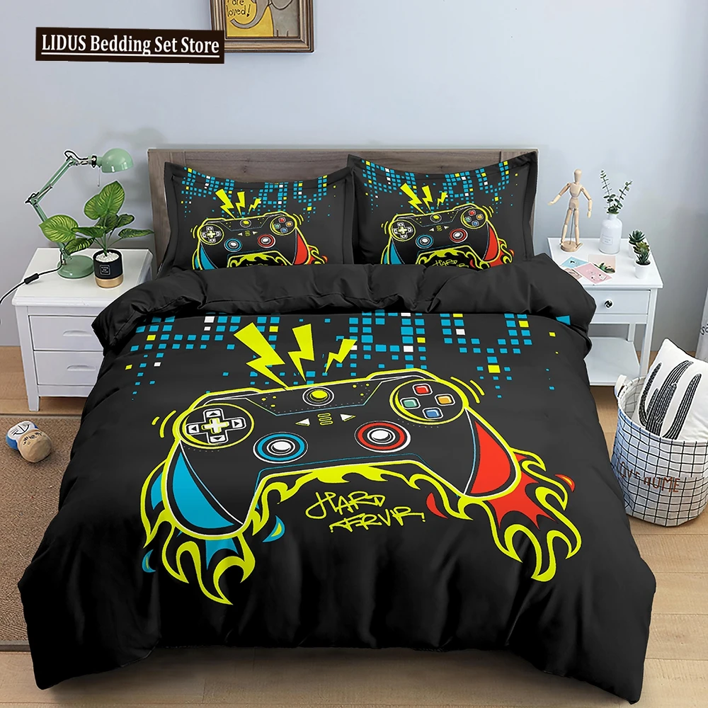 

Game Duvet Cover Set 3D Gamepad Comforter Cover For Kids Boys Gamer Video Game Polyester Quilt Cover Kids Bedding Set King Size