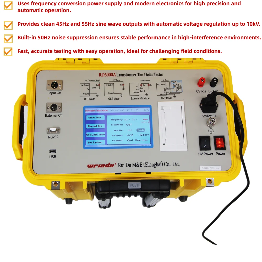 Dissipation Factor and Tangent Delta Test Set for Power Transformer Capacitance