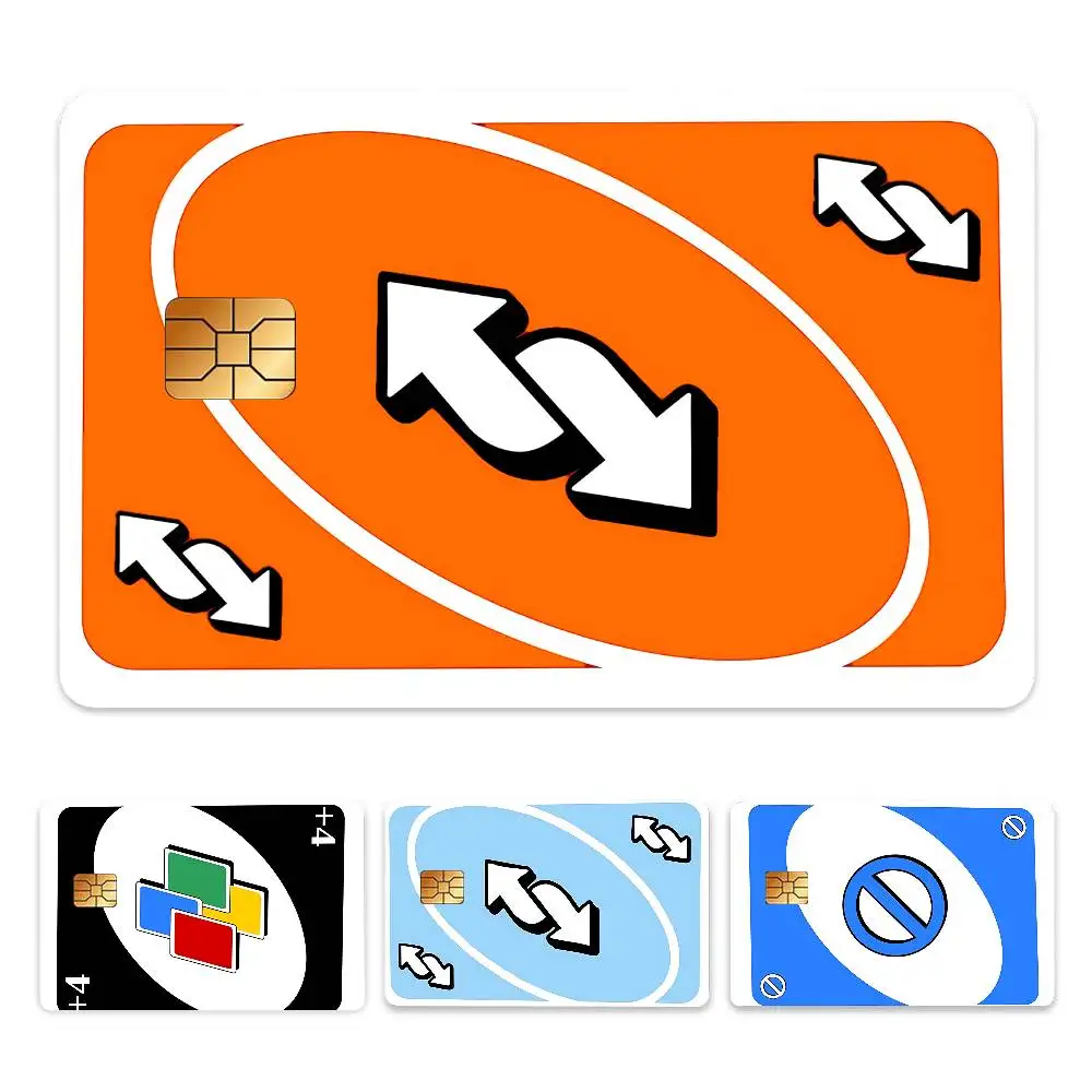 

U-UNO Reverse Card Card Stickers Cartoon Decorative Small Waterproof Chip 4PCS Card Sticker New Anti-Scratch