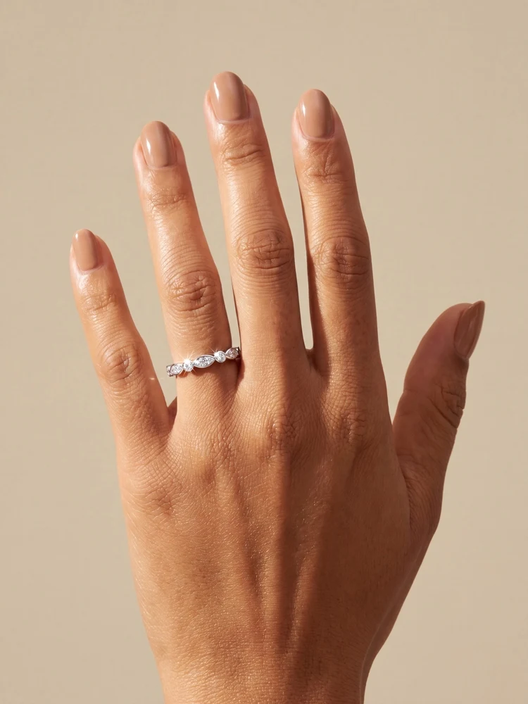 Echte Runde Moissanit-Diamantringe mit Zertifikat für Damen, Jahrestag, Hochzeit, 925 Silberplattierter Schmuck – Detail 3