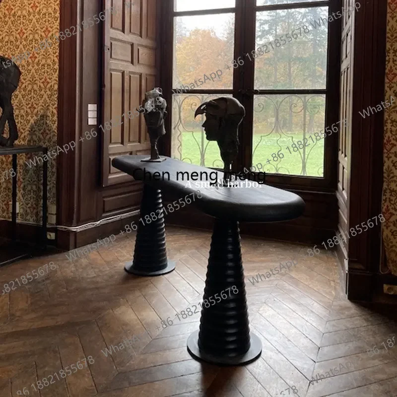 

F150 medieval style solid wood entrance platform, retro home living room entrance foyer, decorative cabinet wabi sandy wind