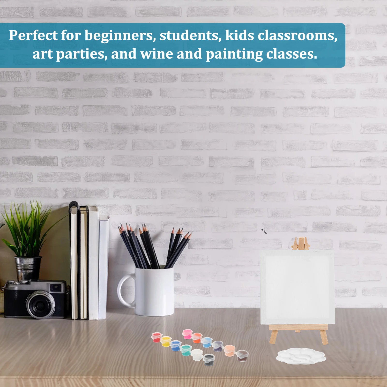 1 مجموعة حامل صغير حامل قماش طقم الطلاء للبالغين حامل خشبي صغير إطار فارغ النفط اللوحة الحرفية فن الديكور المنزلي #6