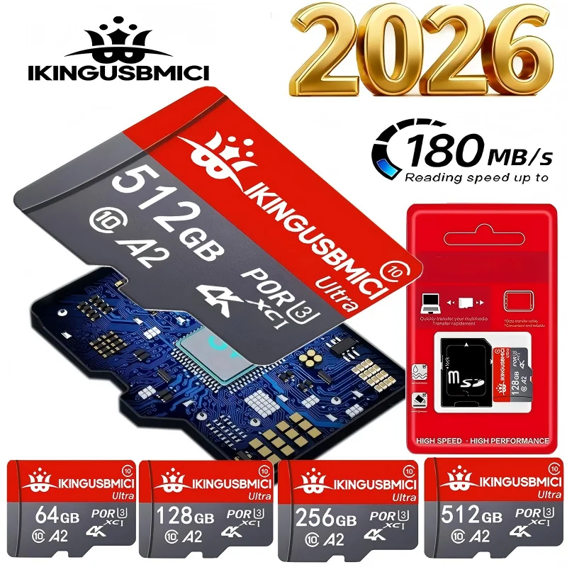 Compact Micro TF SD Card 512GB 256GB 128GB 64GB SD Cards TF Cards Memory Card Class 10 for Laptop/Gaming Console/Smart TV