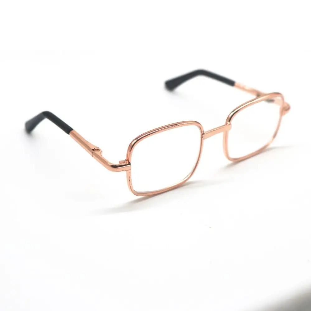 Bonito metal boneca óculos moldura quadrada foto prop boneca de pelúcia óculos boneca acessórios bonecas