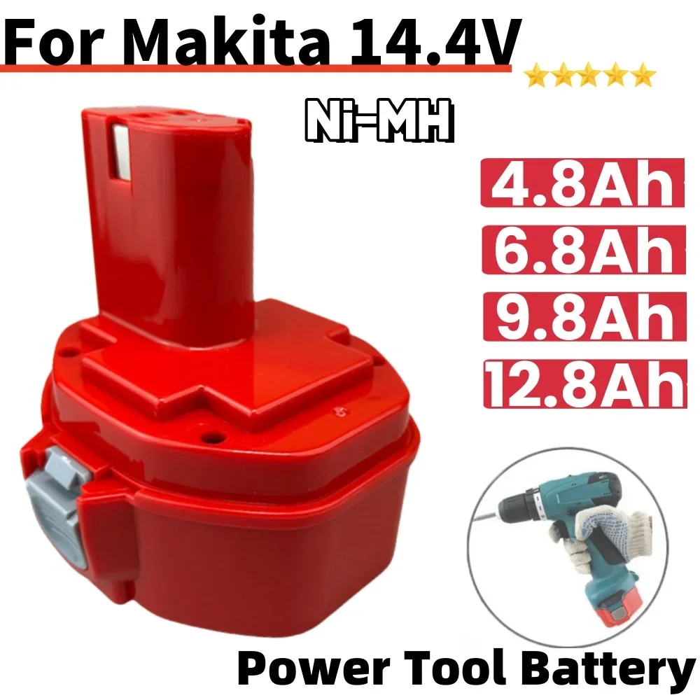 For Makita 14.4V Battery 4.8/6.8/9.8/12.8Ah Ni-MH Battery PA14 1422 1433 1420 192600-1 6281D 6280D 6337D Rechargeable Batterie