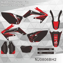 For HONDA CRF250X CRF 250X 2004-2018 Graphics Decals Stickers Motorcycle Background Custom Number Name NJ0806BH