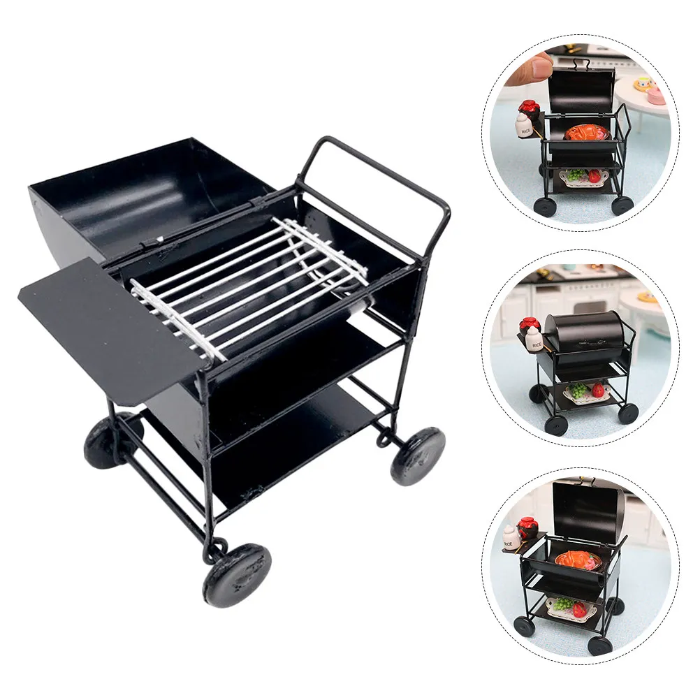 

Mini Bbq Grill for Dollhouse Decoration Realistic Tiny Barbecue Rack Exquisite Miniature Kitchen Prop for DIY Crafts Home Scene