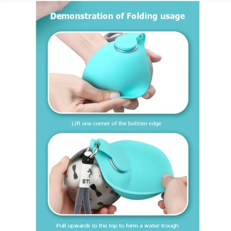 abky-犬用、小型犬の散歩、ハイキング、旅行用-2個入りポータブル犬用ウォーターボトル-折りたたみ式ペットウォーターボトル-柄付き