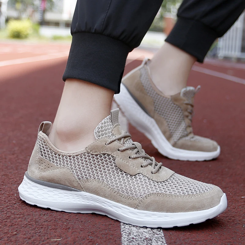 

Smooth Wear Men Mesh Sport Shoes Breathable Mesh Fabric Comfortable Walking Feeling Outdoor Running Shoes