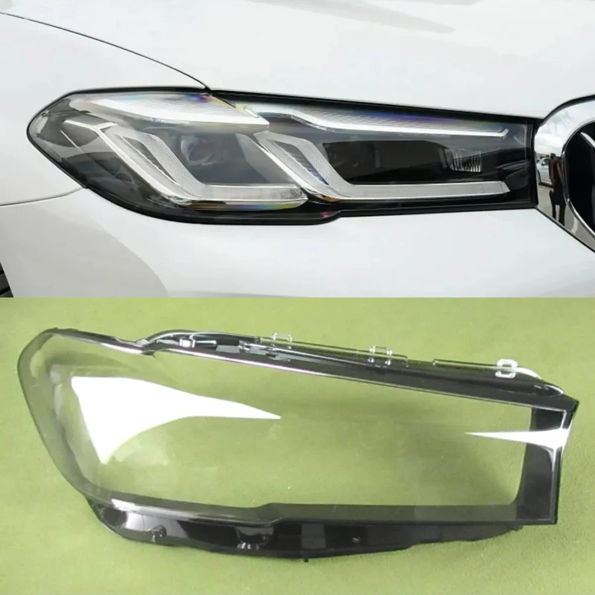 

For BMW 5 Series G30 G38 Front Headlights Shell Transparent Cover Headlamp Plexiglass Replace Original Lampshade 2020 2021 2022