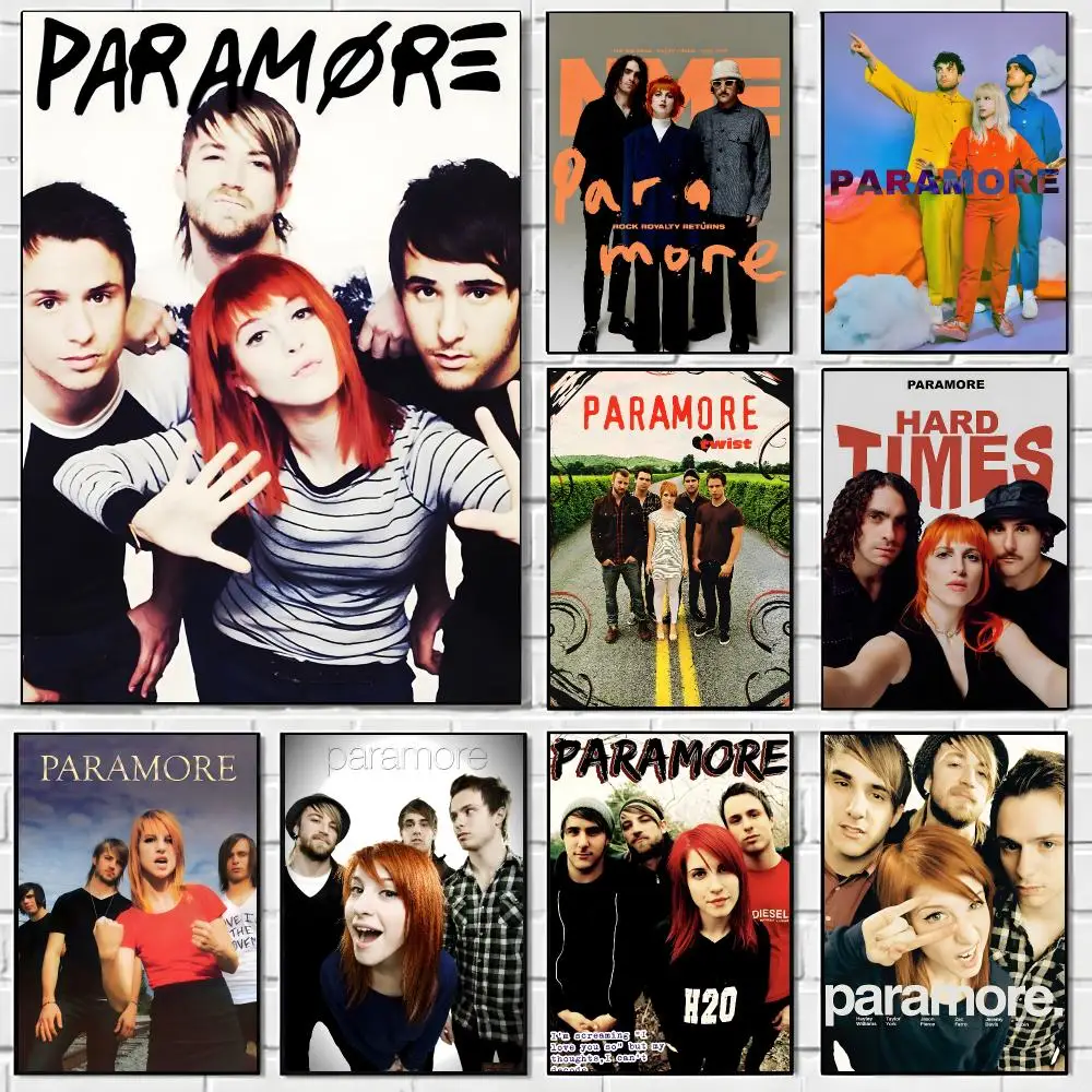 Band Paramore Poster Self-adhesive Art Waterproof Paper Sticker Coffee House Bar Room Wall Decor