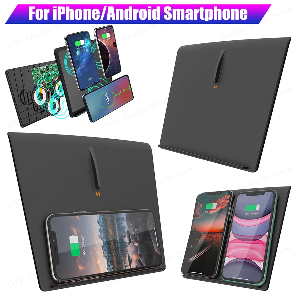 

Non-Slip Wireless Charger For Tesla Model 3 Support Dual Smartphone Pad Car Accessories 15W Fast Car charging USB Port