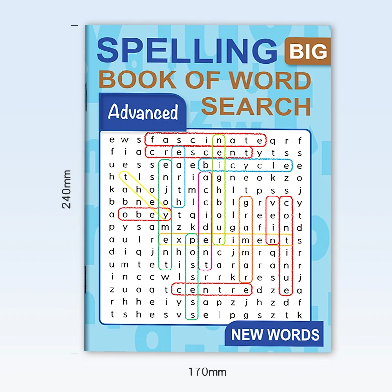 Word Search, Learning Exercise Book |   32-Page Vocabulary Puzzles and Word Search Games |   Suitable for Children Aged 3-6, Essential Educational Supplies for Kindergarten, Home School, and Classroom.