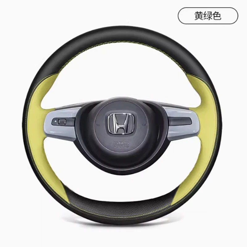 Customized Hand Sewing Braid Car Steering Wheel Cover for Honda Accord Jazz CRV Genuine Leather Non-Slip Car Accessories 38cm