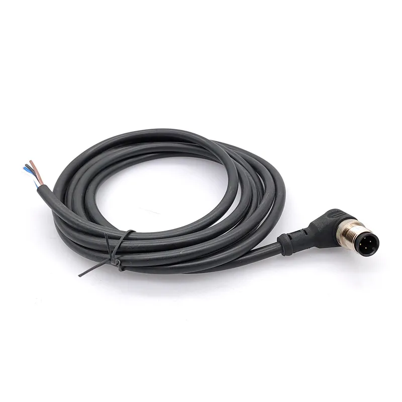 Cable conector de Sensor M12, conector macho y hembra, impermeable, 4, 5, 8 pines + 2m, PVC, tipo A