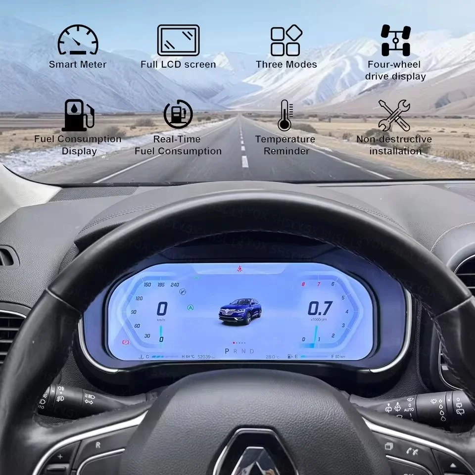 12.3-inch LCD Odometer For Renault Koleos Megane 4 2016-2019 Interior Retrofit Kit Digital Dashboard Linux System car accessorie