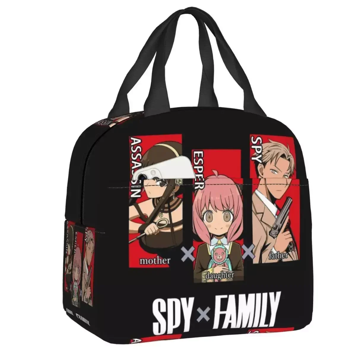 2023 New Spy X Family Insulated Lunch Bag for Women Portable Anime Manga TV Movie Thermal Cooler Bento Box Office Work School