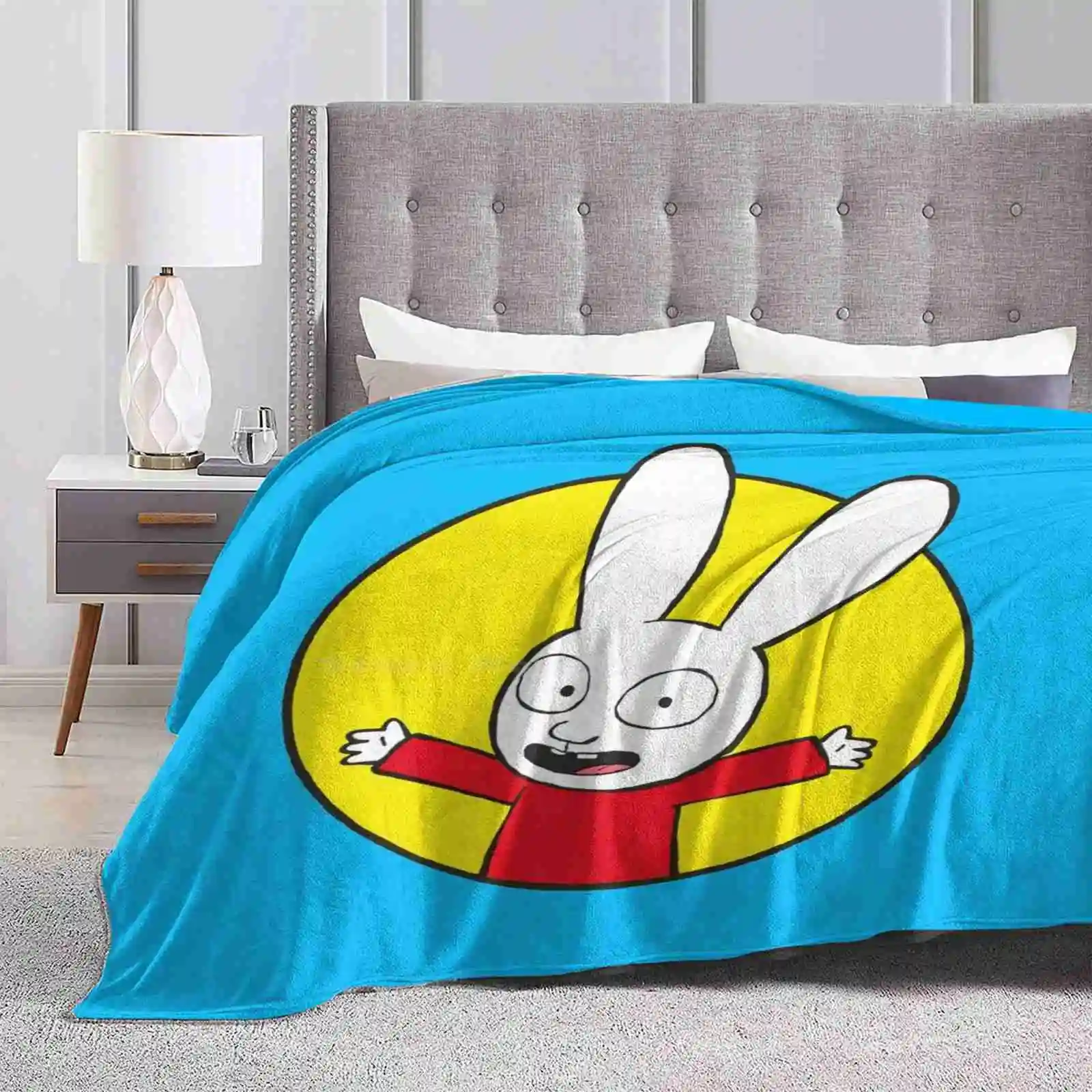 Simon Super Warm Soft Blankets On Sofa/Bed/Travel Simon Rabbit Bunny Kids Cartoon Show