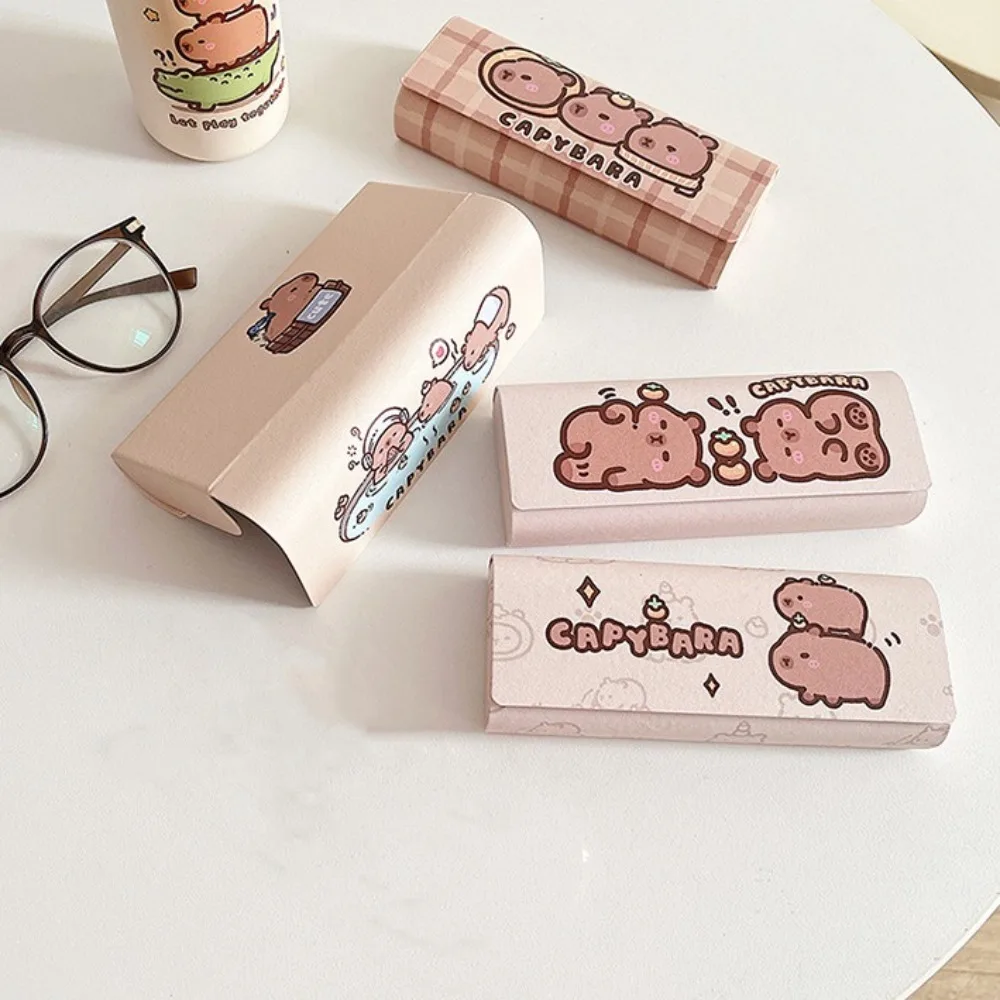 جراب زجاجي من الجلد الصناعي للنساء ، حماية زجاجية جديدة ، قشرة صلبة ، حافظة نظارات ، نمط لطيف ، صندوق زجاجي مقاوم للماء