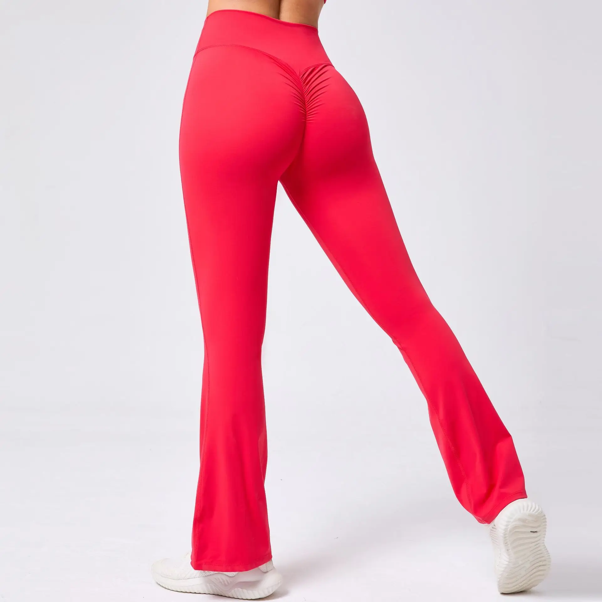 Women Yoga Bell-bottoms Tight Scrunch Butt Lifting Dance High Waist Tights Sport Pants Gym Running Breathable Fitness Leggings