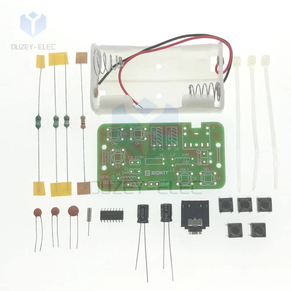 Adjustable 76-108MHz FM Stereo Radio Receiver Module DIY Kit Wireless Receiver DIY Electronic Production Training Welding Skills