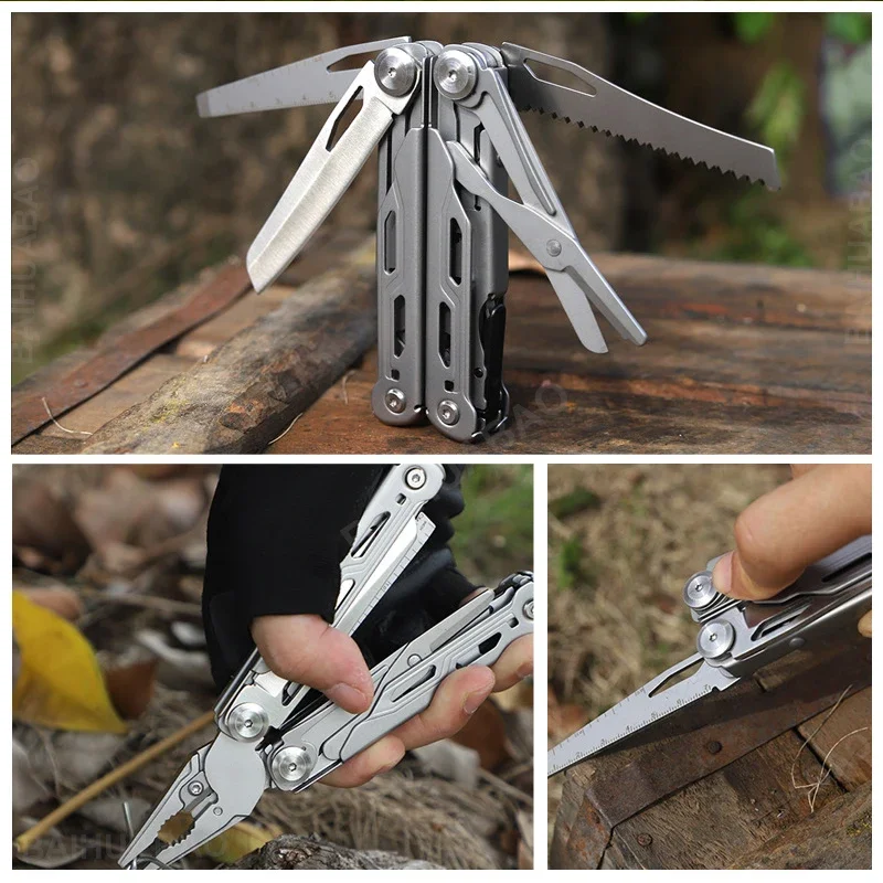 Bhbt 17 In 1 Multitool Tang Vouwen Multifunctionele Combinatie Tool Draagbare Schaar Zaagblad Edc Outdoor Multitools