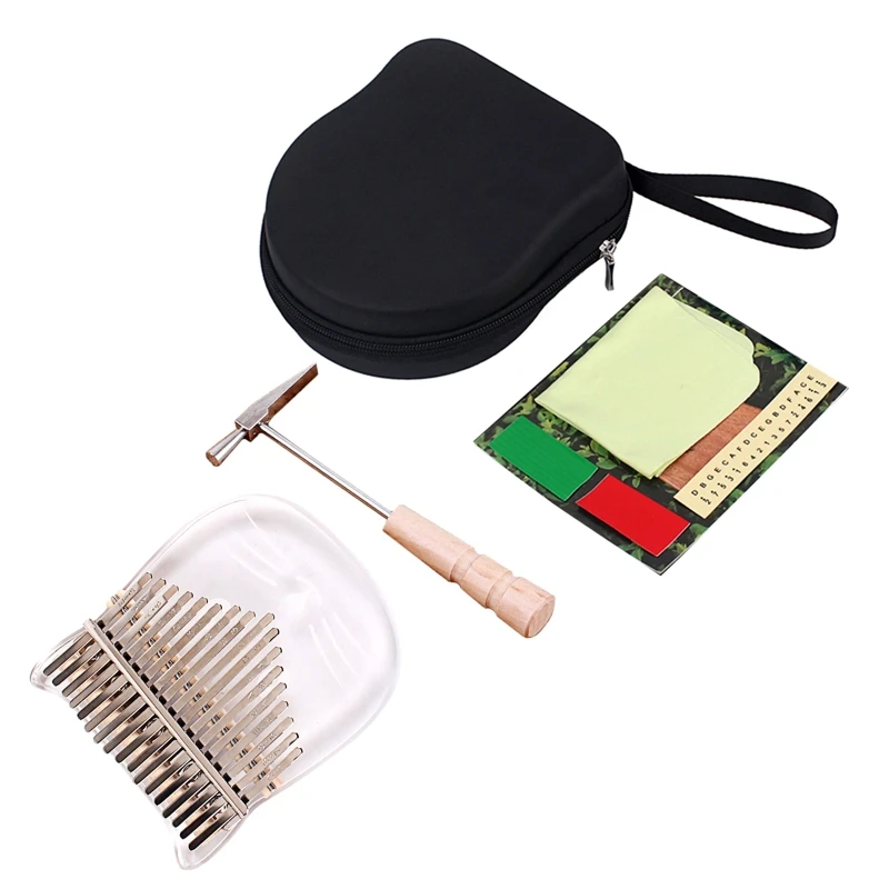 17 Keys for Cat Transparent Kalimba African Thumb Piano Beginner Musical Instrument Portable Finger Piano Boys Girls Birthday