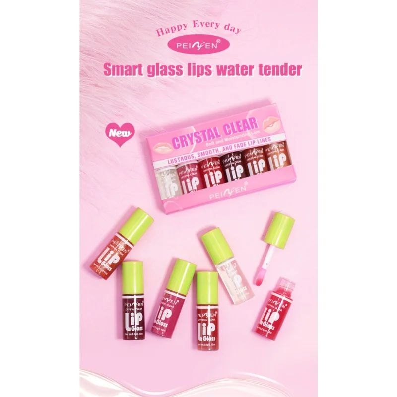 6 Stuks Set Spiegel Dudu Lip Make-Up Lip Glazuur Lip Plumping Lip Olie Glad Helder Helder En Niet Kleverig Vochtige voedende Lipolie Set