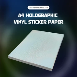 A4 Holographic Vinyl Sticker Paper Transparent  Laser Love Heart PET Adhesive Paper For Inkjet Printer Waterproof Anti-tear DIY