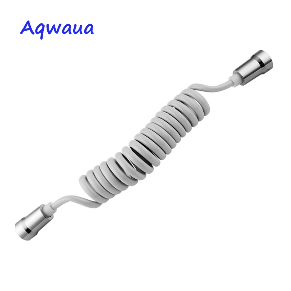 Aqwaua 2m Grey Flexible PVC Bidet Hose Shower Toilet Bidet Sprayer Accessory Telephone Line Hose for Bathroom