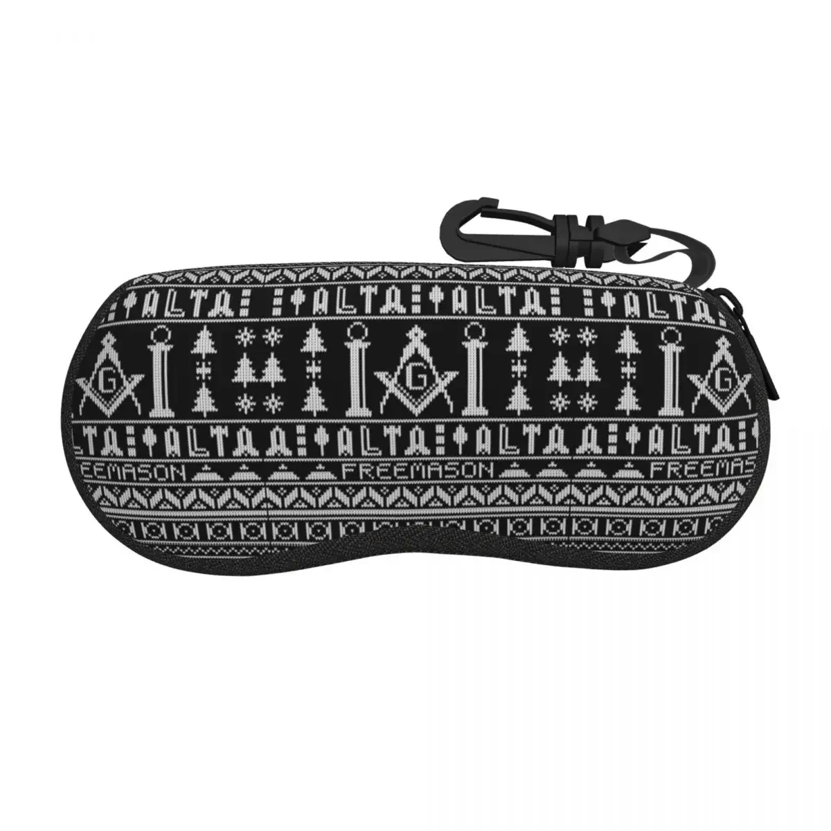 Custom Masonic Mason Freemason Pattern Shell Glasses Case Unisex Cool Eyeglasses Case Sunglasses Protector Box