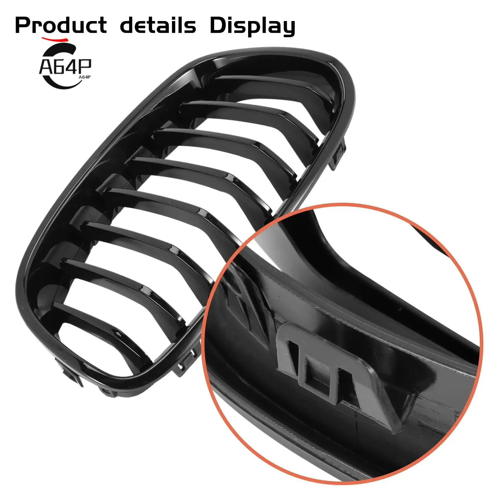 

A64P-Bright Black Front Kidney Grill Grille For Bmw F20 F21 1 Series 2011-2014