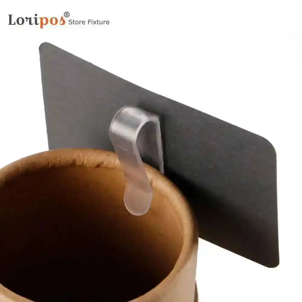 Retailing Store Price Ticket Sticky Clip Card Display Sign Holder Self Adhesive Hanging Photo Display Picture Snap On Shelf Rack