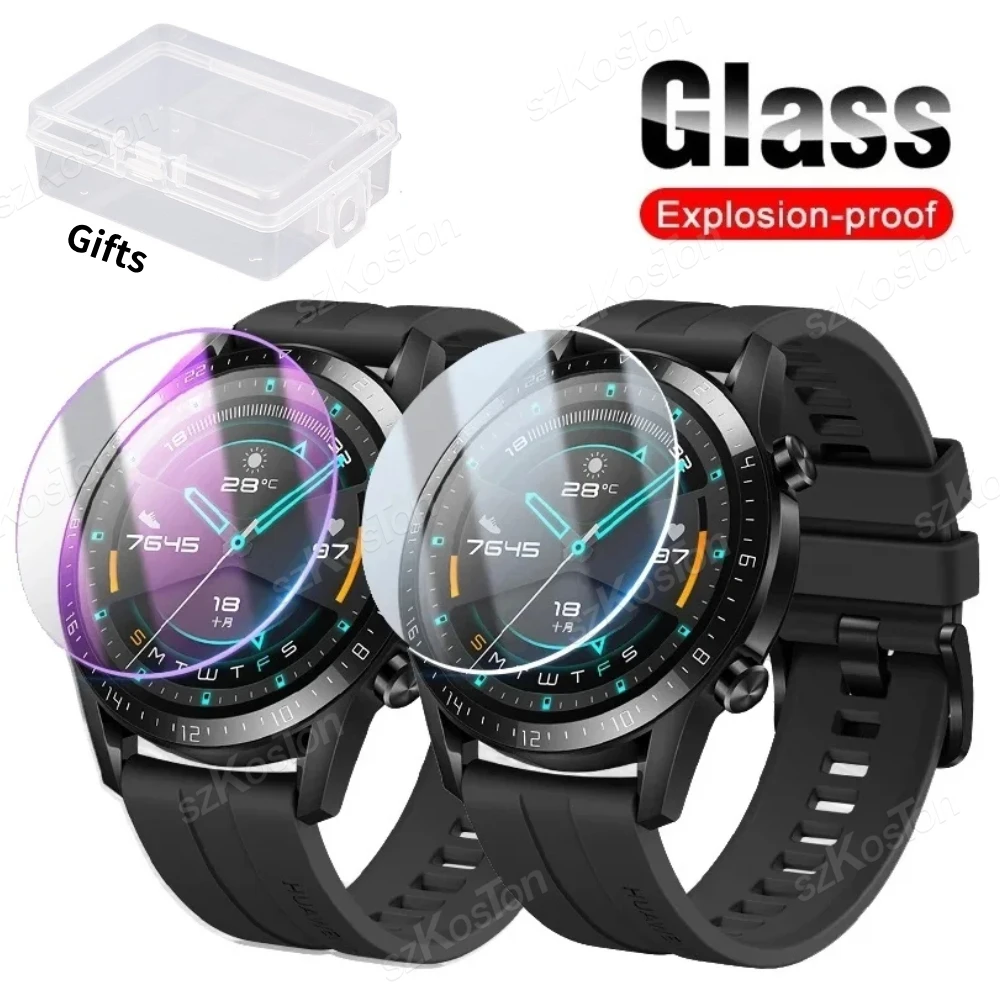 4Pcs Smart Watch Protective Film Diameter 30mm-42mm Tempered Glass Screen Protector for Huawei GT Xiaomi Garmin Samsung Watch