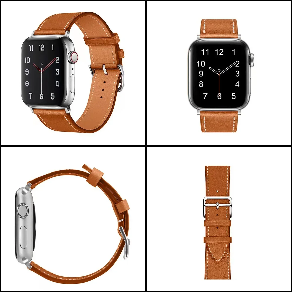 Genuine Leather Strap for Apple Watch 49mm 46mm 45mm 41mm 44mm 42mm 40mm Men/Women Bracelet Wristband Ultra 10 9 8 7 6 5 4 3 SE