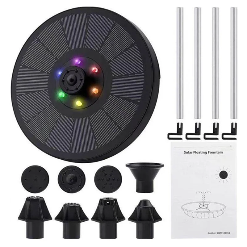 

ABKL-7V/3W Solar Fountain Pump With LED Light Solar Power Storage Fountain Garden Landscape Fountain